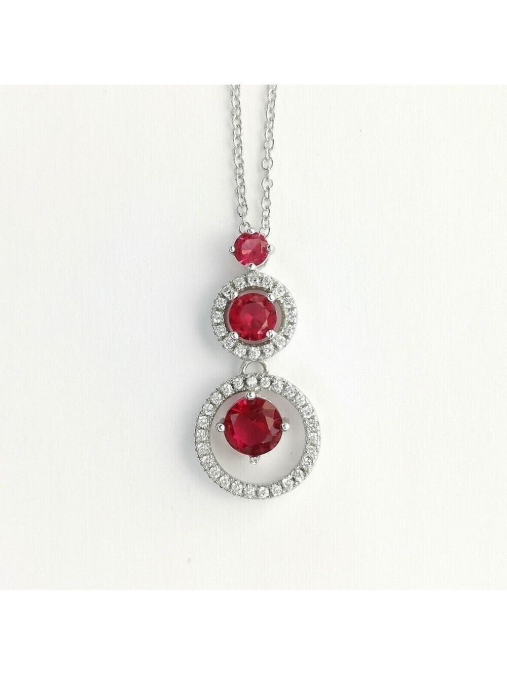 Lab Created Ruby CZ pendant necklace
